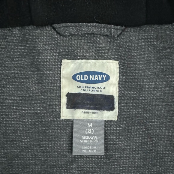 Old Navy Hooded Winter Puffer Coat Full Zip & Buttons Size M(8) Dark/Light Grey - Picture 5 of 8